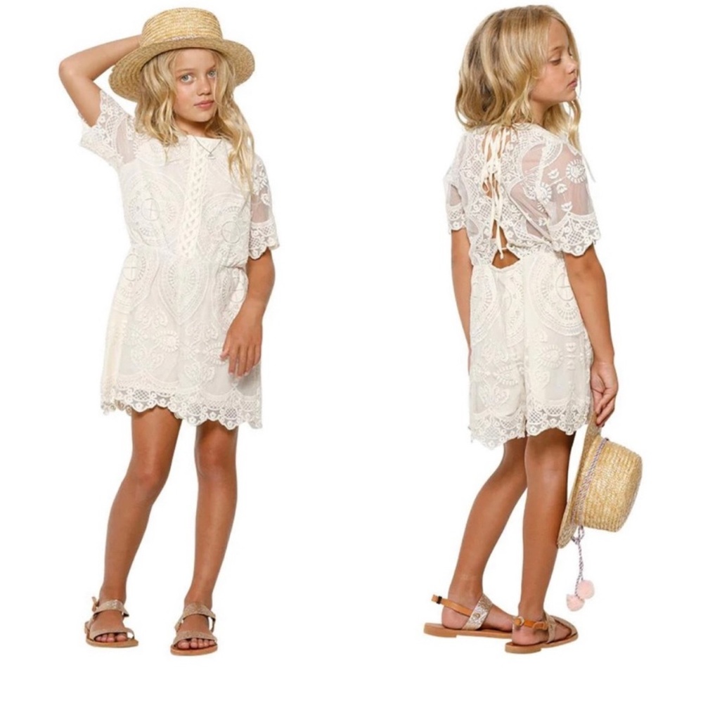 Marlo Kids Gardenia Lace Romper Sz 12-13